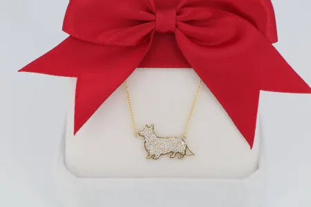 Királyi Báj Corgi medál nyaklánccal (ány252)