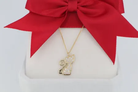 Ragyogó Kecsesség Cica medál nyaklánccal (ány254)