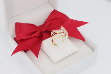 Klasszikus hullámos arany gyűrű (gy0381)