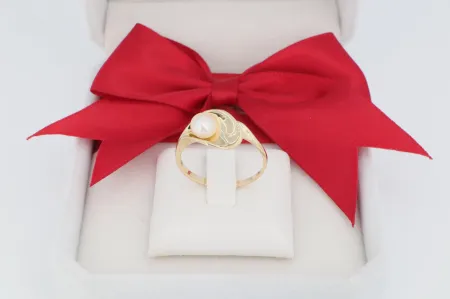 Gyöngyös arany női gyűrű (gy0422)