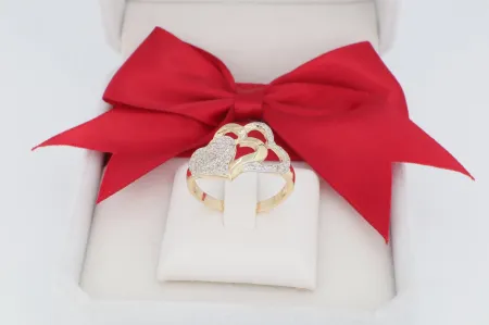 Szivecskék arany gyűrű (gy0522)