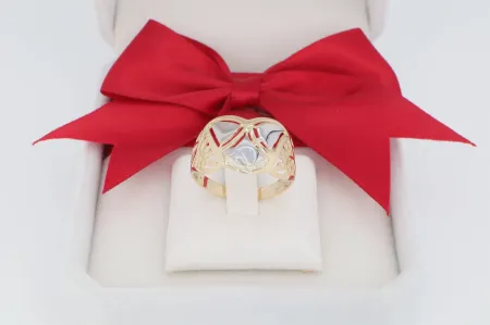 Fényes áttört női arany gyűrű (gy0571)