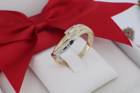 Elegáns 14 Karátos Arany Ékszer Ródiumozott, Szikrázó Ívekkel (gy0580)