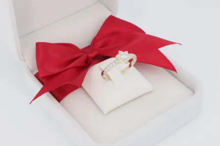 Csodás virág női arany gyűrű (gy0643)