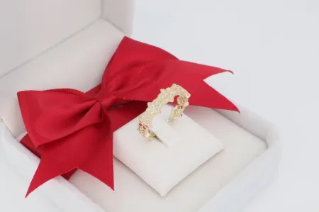 Virágos arany gyűrű (gy0742)