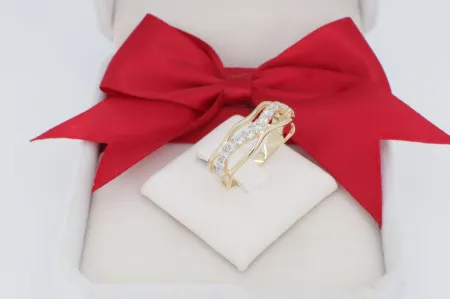 Luxus Hullámok 14 Karátos Arany Többsávos Gyűrű (gy0819)