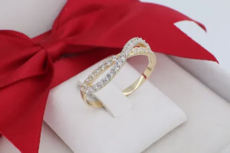 Fonott Végtelen Jel Motívumos 14 Karátos Arany Gyűrű (gy0859)