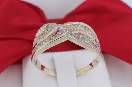 Kifinomult Fonott Hatású Női Arany Gyűrű (gy0904)