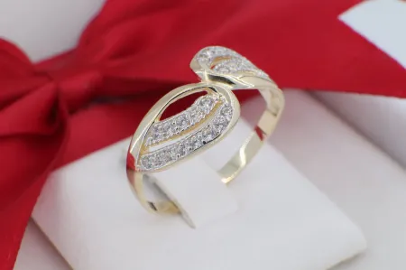 Elegáns Levél Mintás 14 Karátos Arany Gyűrű (gy0966)