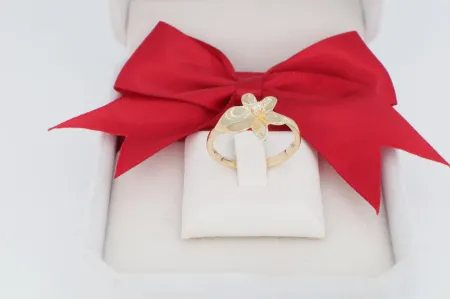 Virág mintás női arany gyűrű (gy1022)