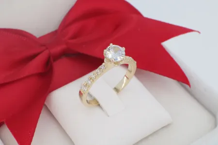 Klasszikus 14 Karátos Arany Szoliter Gyűrű (gy1116)