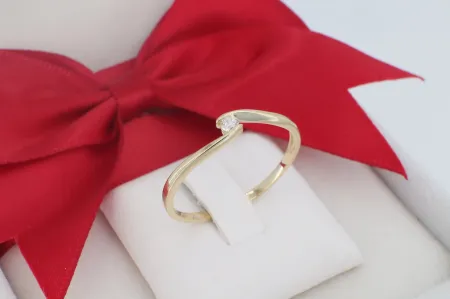 Modern 14 Karátos Arany Szoliter Gyűrű (gy1126)