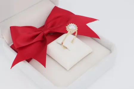 Divatos eljegyzési arany gyűrű (gy1136)