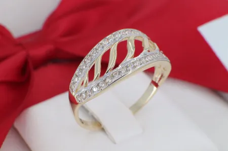 Hullámvonalas 14 Karátos Arany Gyűrű – Áttört Elegancia (gy1139)