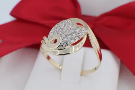 Látványos 14K Sárga Arany Gyűrű „Örvény” Díszítéssel (gy1142)