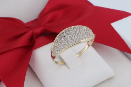 Exkluzív 14 Karátos Arany Gyűrű Gazdag Cirkónia Pavé Kövezéssel (gy1192)