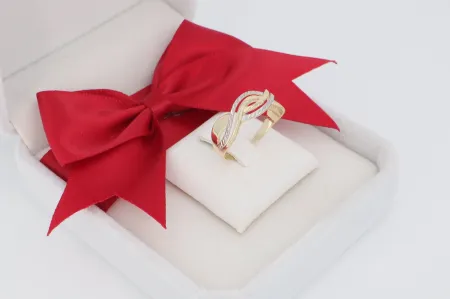 Gravírozott fonott arany gyűrű (gy1196)