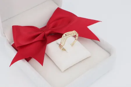 Hullámos görög mintás arany gyűrű (gy1222)