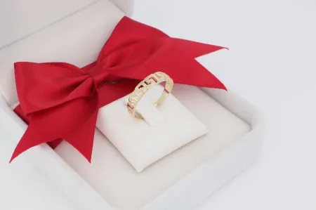 Áttört görög mintás arany gyűrű (gy1242)