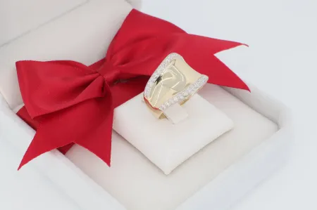 Exkluzív csillogó arany gyűrű (gy1257)