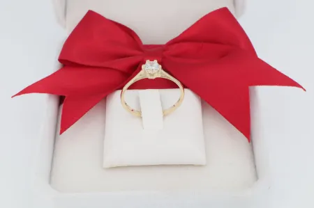 Klasszikus női arany szoliter gyűrű (gy1341)