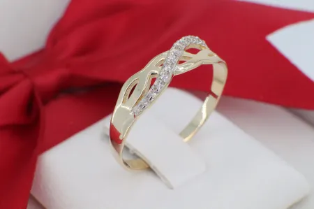 Elegáns 14 Karátos Arany Gyűrű – Áttört Fonat Motívummal (gy1362)