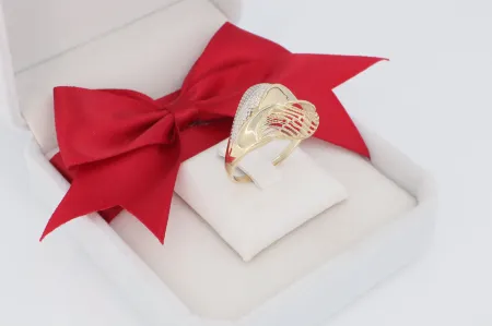 Különleges formájú mintás arany gyűrű (gy1414)