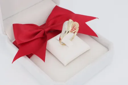 Formás, fényes, mintás arany gyűrű (gy1423)