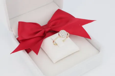 Csillogó kerek arany gyűrű (gy1578)