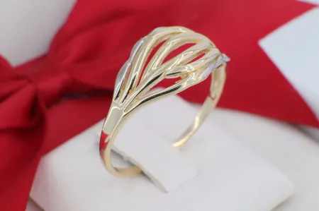 Áttört inda mintás 14K sárga arany női gyűrű (gy1592)