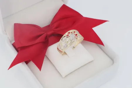 Női Arany Gyűrű Áttört Virág Motívumokkal (gy1599)