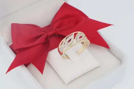 Női Arany Gyűrű Áttört Leveles Motívumokkal (gy1608)