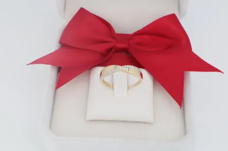 14 Karátos Arany Gyűrű Keresztezett Vonalvezetéssel (gy1627)