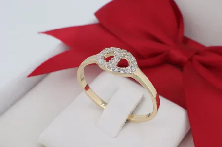 Elegáns 14 Karátos Arany Gyűrű "Láncszem" Mintával (gy1681)