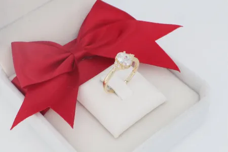 Arany Eljegyzési Gyűrű Ovális Cirkónia Kővel (gy1745)