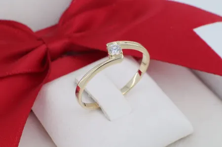 Sárga Arany Női Gyűrű Modern Ívelt Kialakítással (gy1756)