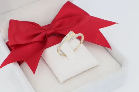 Lépcsőzetes Ragyogás Sárga Arany Gyűrű (gy1787)