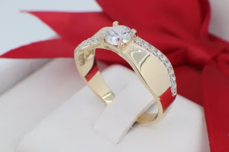 Modern 14 Karátos Arany Gyűrű Hullámvonalas Design (gy1792)