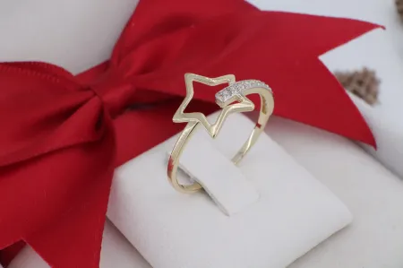 Kecses 14 Karátos Arany Ékszer Csillogó Csillag Díszítéssel (gy1842)