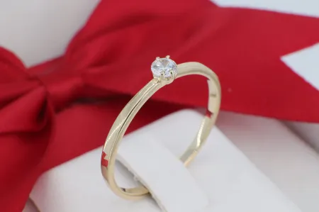 Klasszikus 14 Karátos Sárga Arany Szoliter Gyűrű (gy1905)