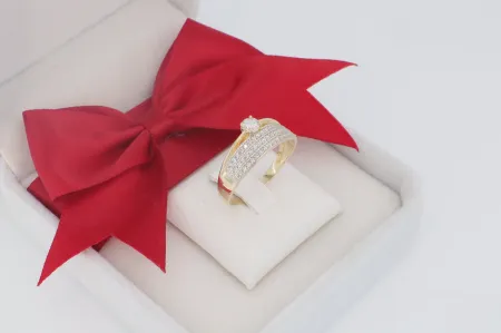 Klasszikus Ragyogás Női Arany Eljegyzési Gyűrű (gy1921)