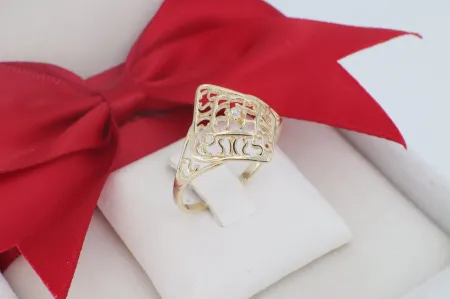 14 Karátos Arany Gyűrű Filigrán Mintázattal (gy1940)