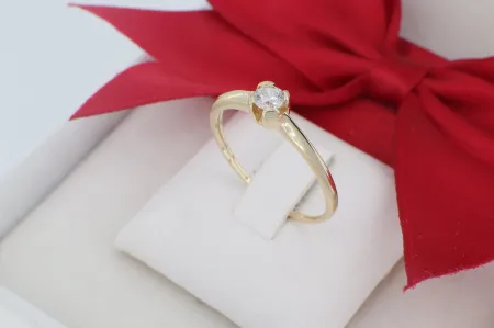 Klasszikus 14 Karátos Arany Szoliter Gyűrű Kehely Foglalattal (gy2000)