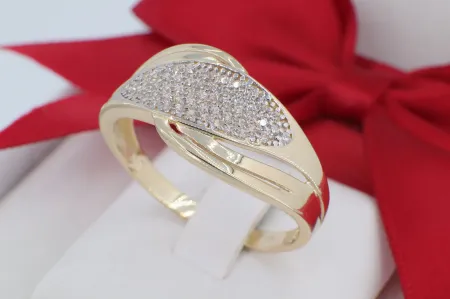 Luxus köves arany gyűrű szikrázó ívekkel (gy2031)