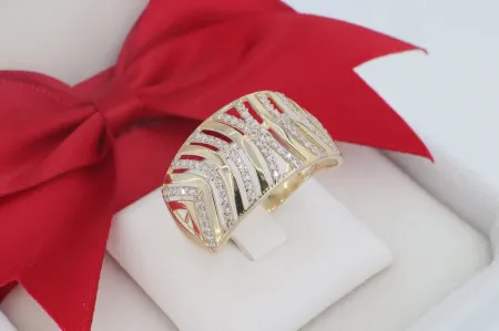 Pazar 14 Karátos Arany Gyűrű Modern Áttört Mintázattal (gy2043)