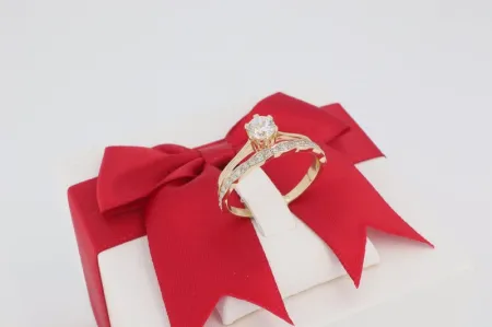 Elkötelezettség Ragyogása Luxus eljegyzési arany gyűrű (gy2087)