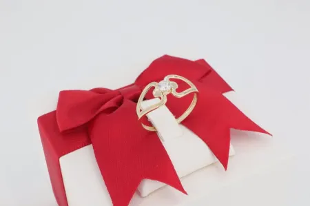 Nyitott Szívvel és Szoliter Modern arany gyűrű (gy2096)