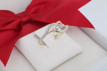 Elegáns Női Arany Gyűrű Hullámos Kialakítással – Modern Elegancia (gy2144)