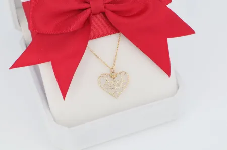 Áttört szív medál nyaklánccal (nym134)