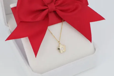 Divatos arany virág medál nyaklánccal (nym218)